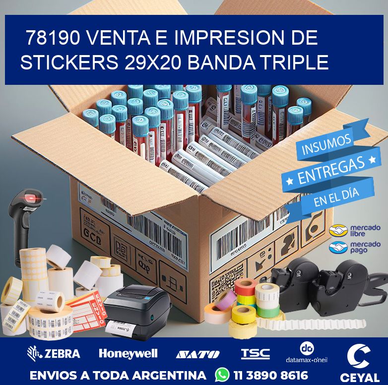 78190 VENTA E IMPRESION DE STICKERS 29X20 BANDA TRIPLE