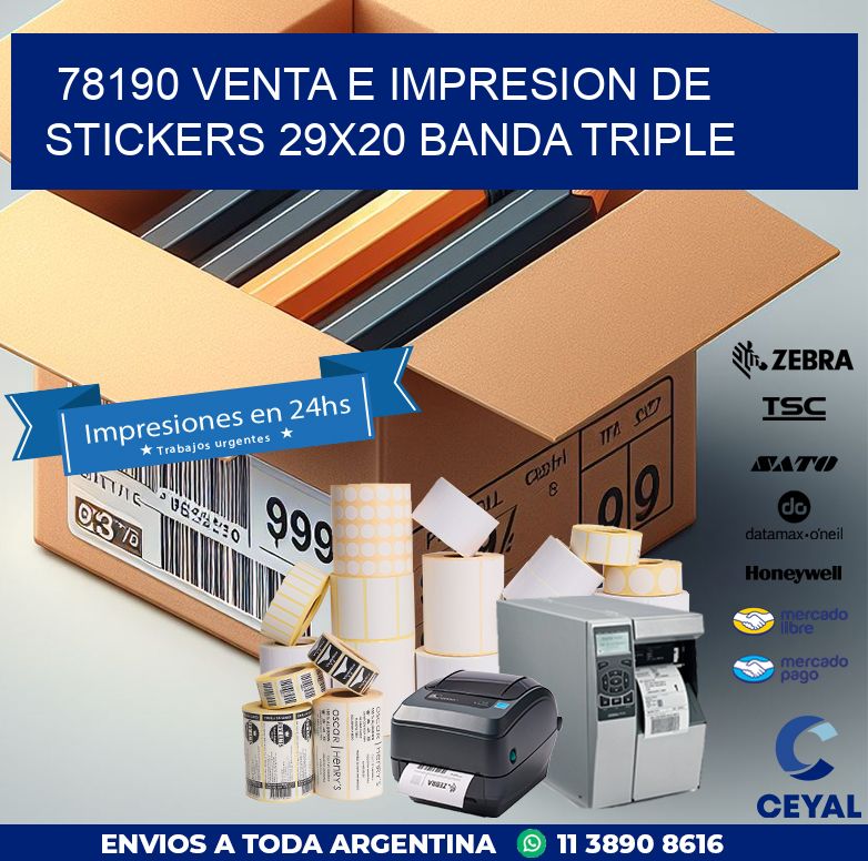 78190 VENTA E IMPRESION DE STICKERS 29X20 BANDA TRIPLE