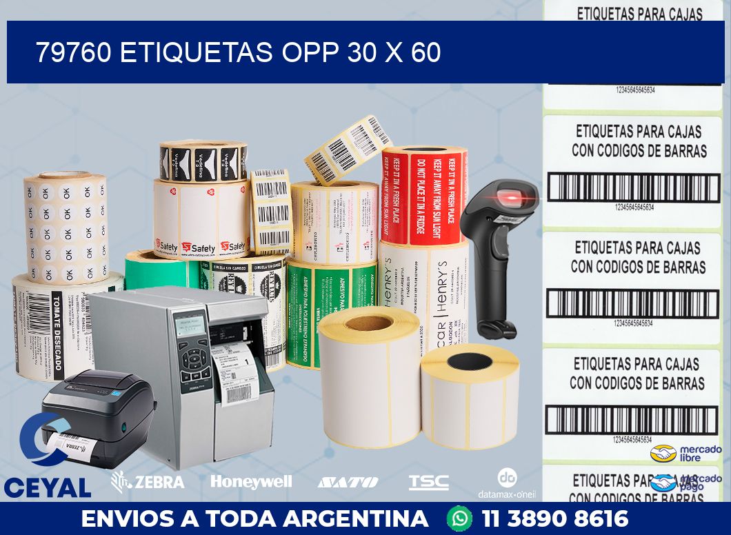 79760 ETIQUETAS OPP 30 X 60