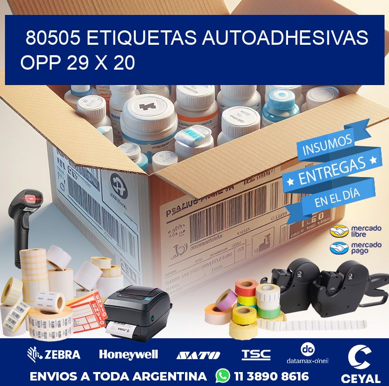 80505 ETIQUETAS AUTOADHESIVAS OPP 29 X 20