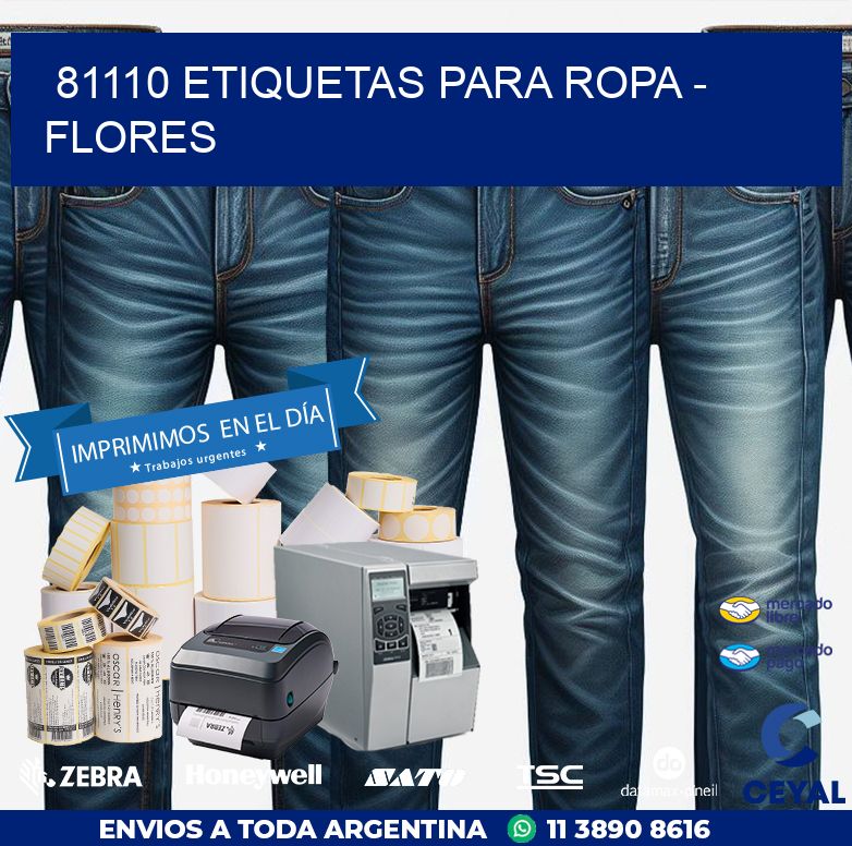 81110 ETIQUETAS PARA ROPA - FLORES