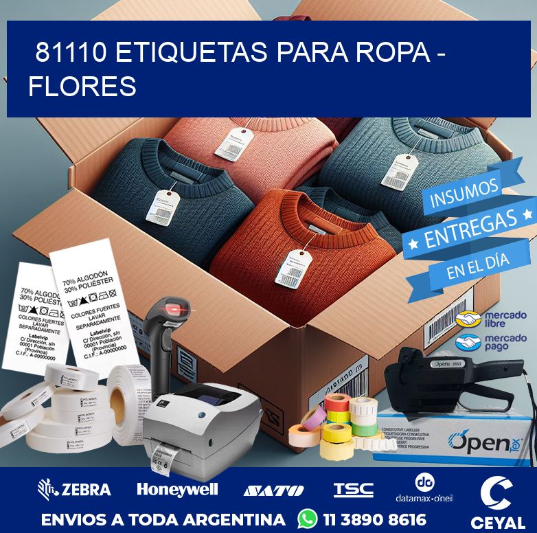 81110 ETIQUETAS PARA ROPA - FLORES