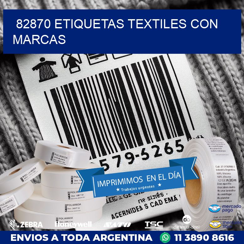 82870 ETIQUETAS TEXTILES CON MARCAS