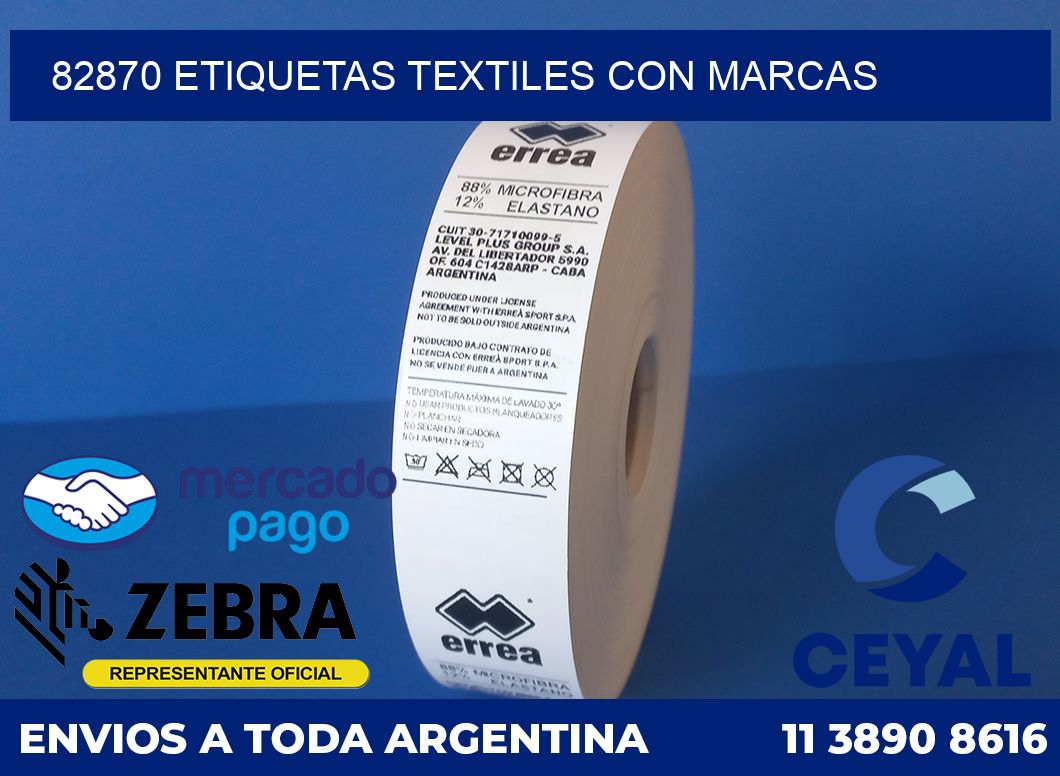 82870 ETIQUETAS TEXTILES CON MARCAS