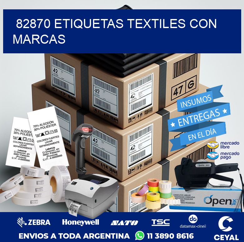 82870 ETIQUETAS TEXTILES CON MARCAS