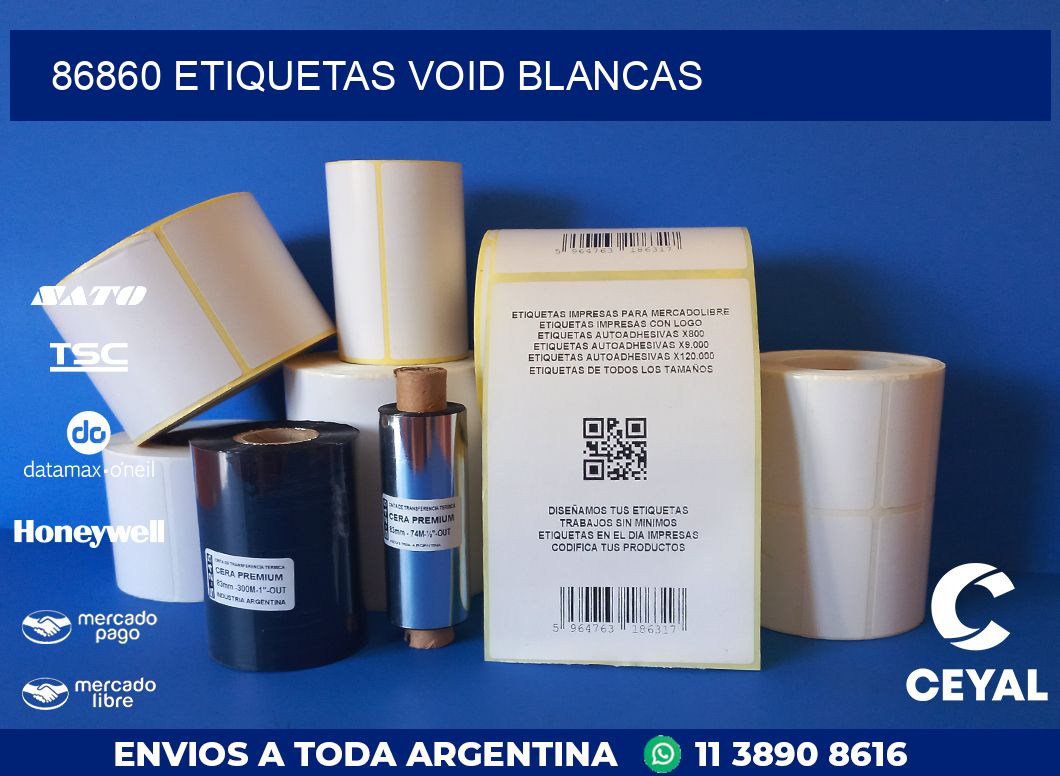 86860 ETIQUETAS VOID BLANCAS