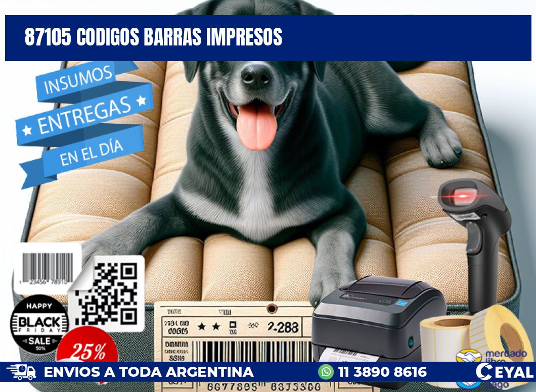 87105 codigos barras impresos