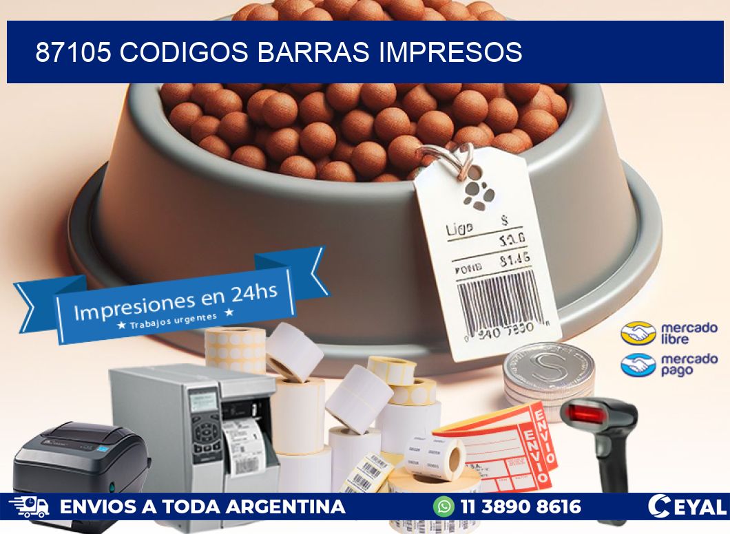 87105 codigos barras impresos
