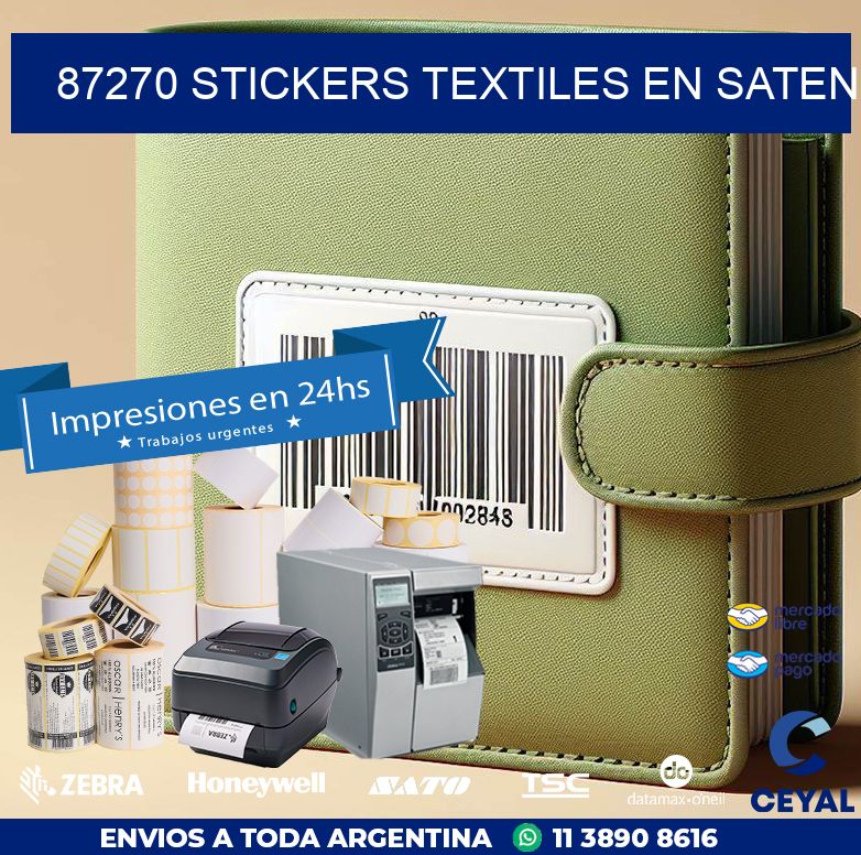 87270 STICKERS TEXTILES EN SATEN