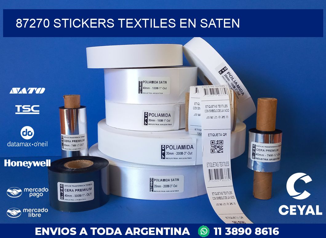 87270 STICKERS TEXTILES EN SATEN