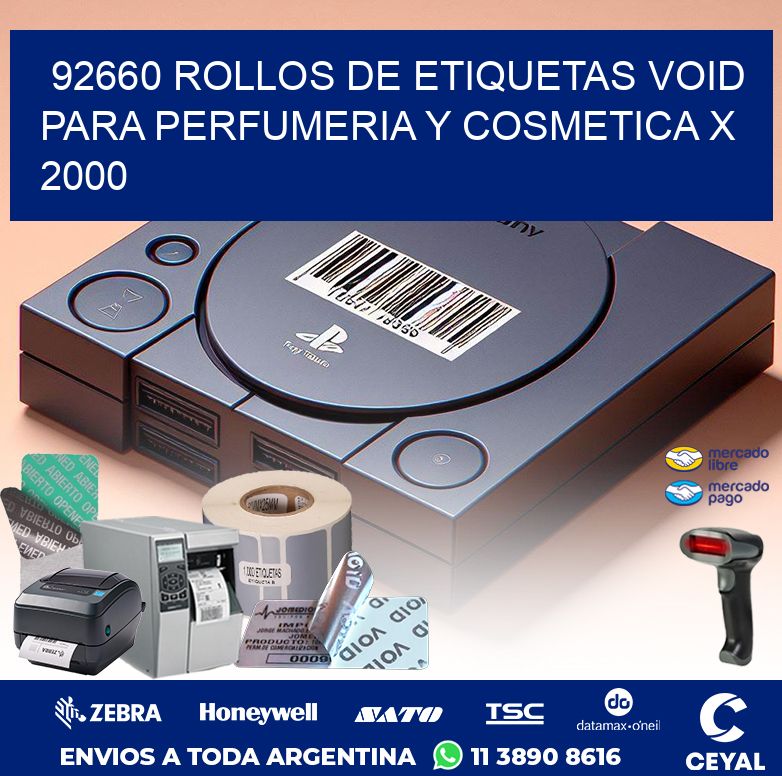 92660 ROLLOS DE ETIQUETAS VOID PARA PERFUMERIA Y COSMETICA X 2000