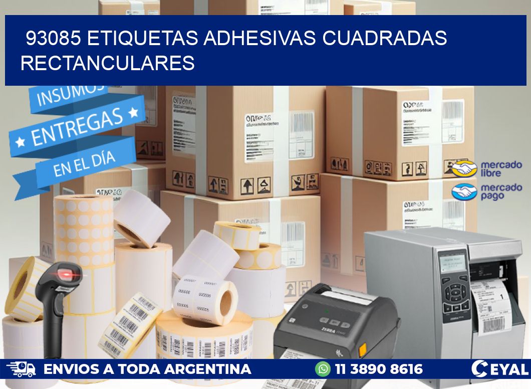 93085 etiquetas adhesivas cuadradas rectanculares