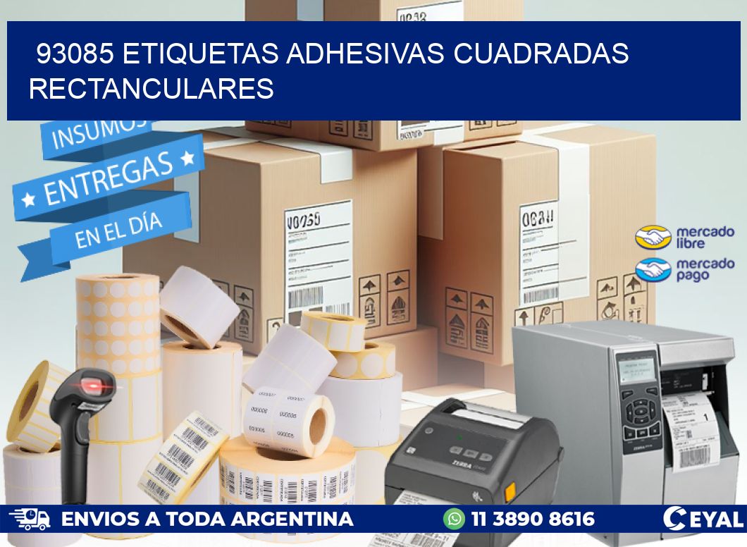 93085 etiquetas adhesivas cuadradas rectanculares