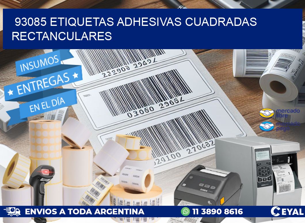 93085 etiquetas adhesivas cuadradas rectanculares