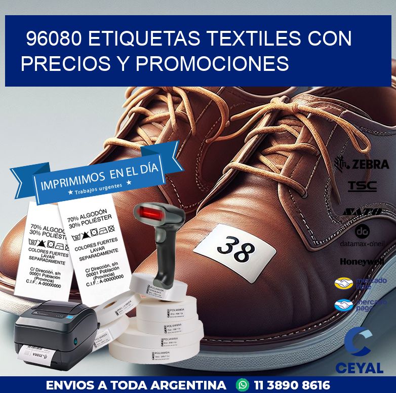 96080 ETIQUETAS TEXTILES CON PRECIOS Y PROMOCIONES