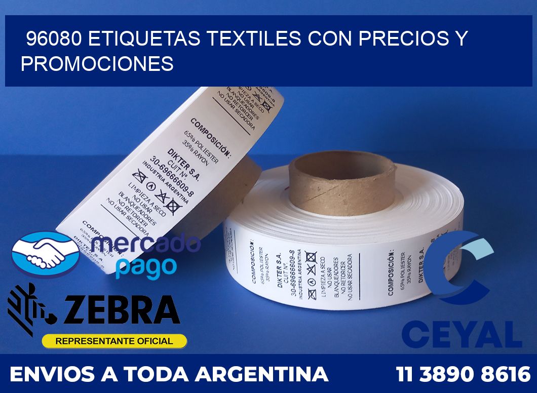 96080 ETIQUETAS TEXTILES CON PRECIOS Y PROMOCIONES