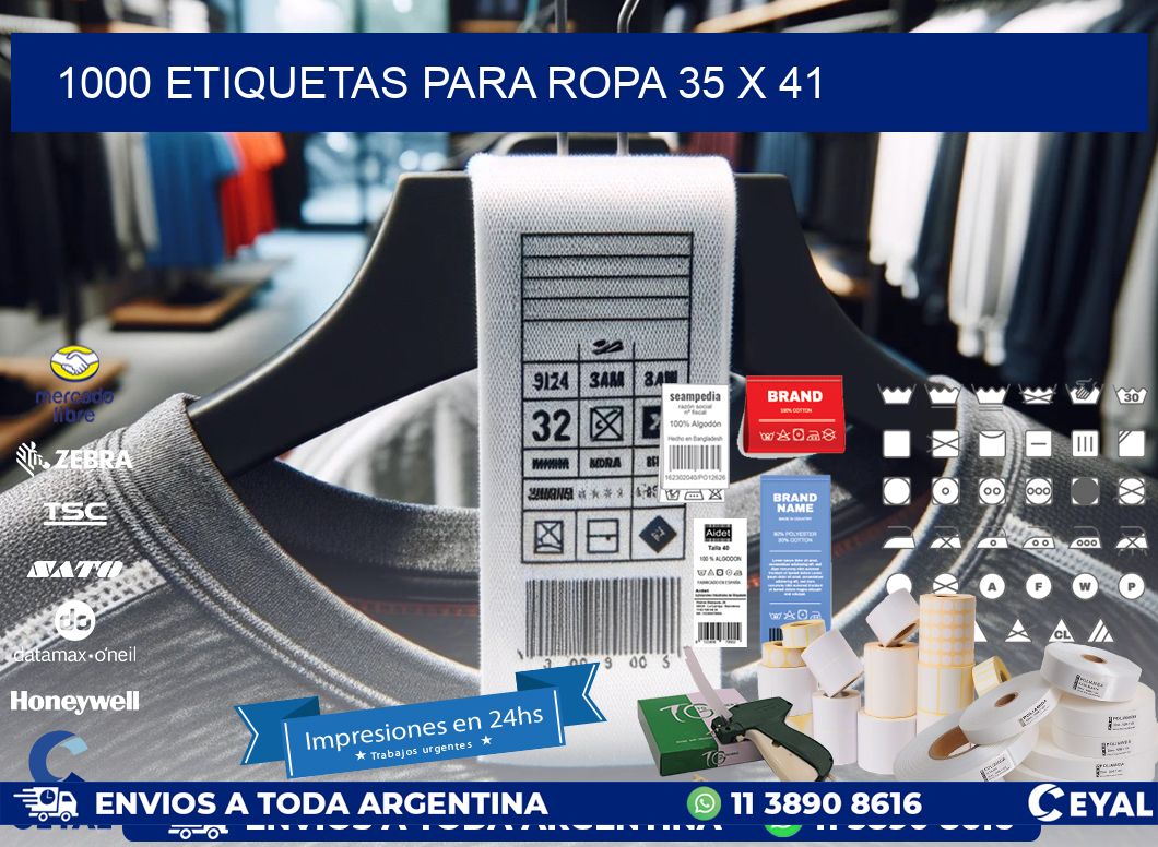 1000 ETIQUETAS PARA ROPA 35 x 41