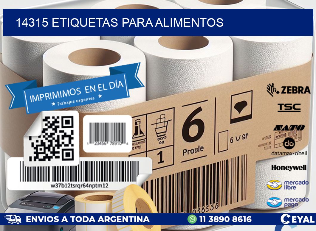 14315 ETIQUETAS PARA ALIMENTOS