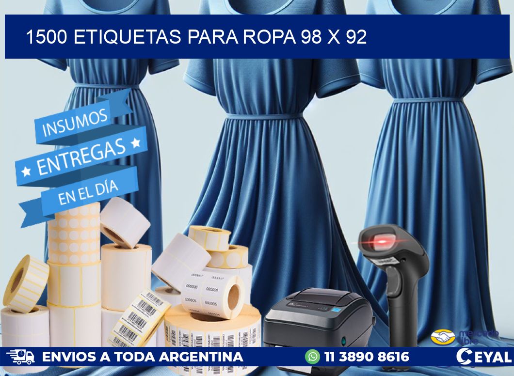 1500 ETIQUETAS PARA ROPA 98 x 92