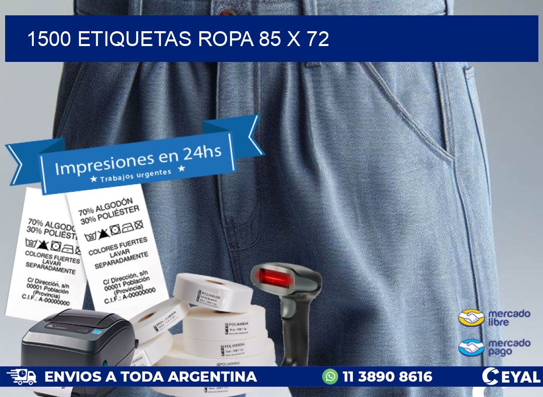 1500 ETIQUETAS ROPA 85 x 72