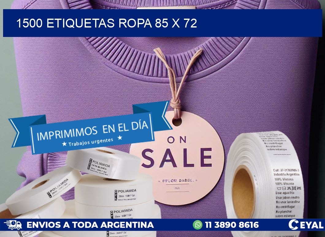 1500 ETIQUETAS ROPA 85 x 72