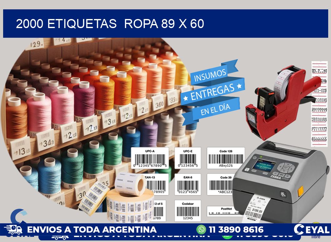 2000 ETIQUETAS  ROPA 89 x 60
