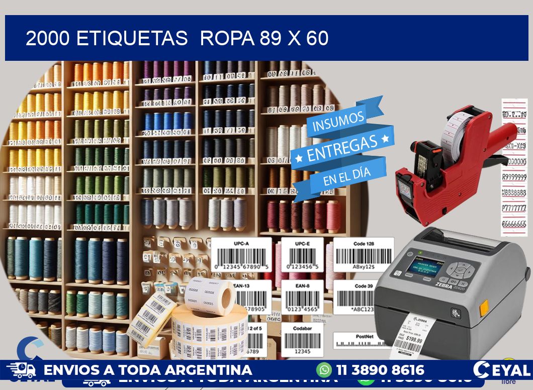 2000 ETIQUETAS  ROPA 89 x 60