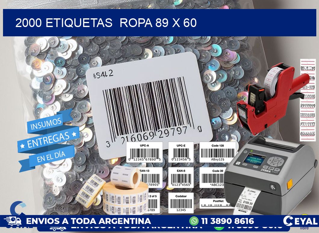 2000 ETIQUETAS  ROPA 89 x 60