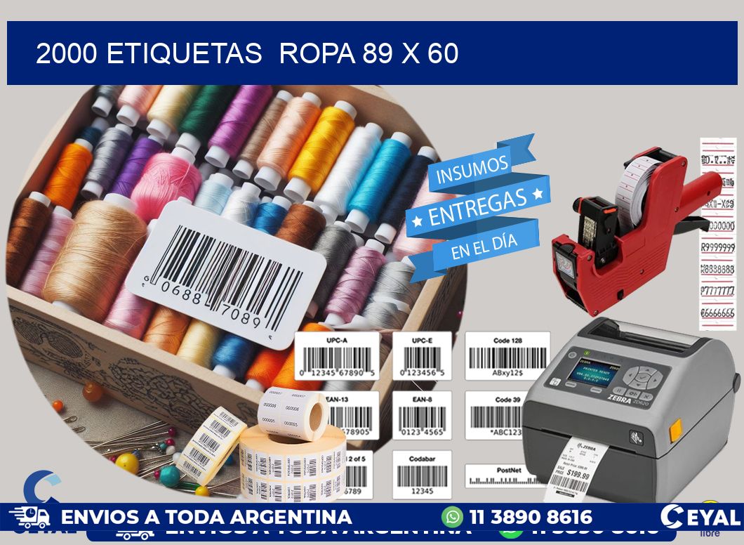 2000 ETIQUETAS  ROPA 89 x 60