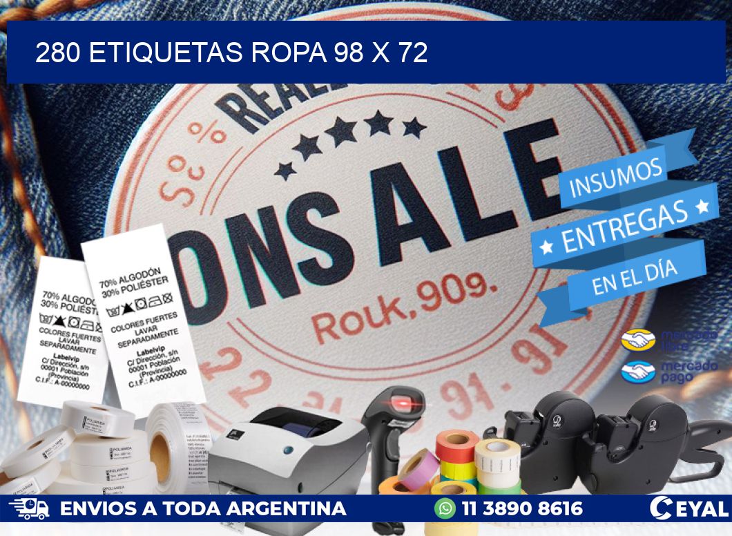 280 ETIQUETAS ROPA 98 x 72