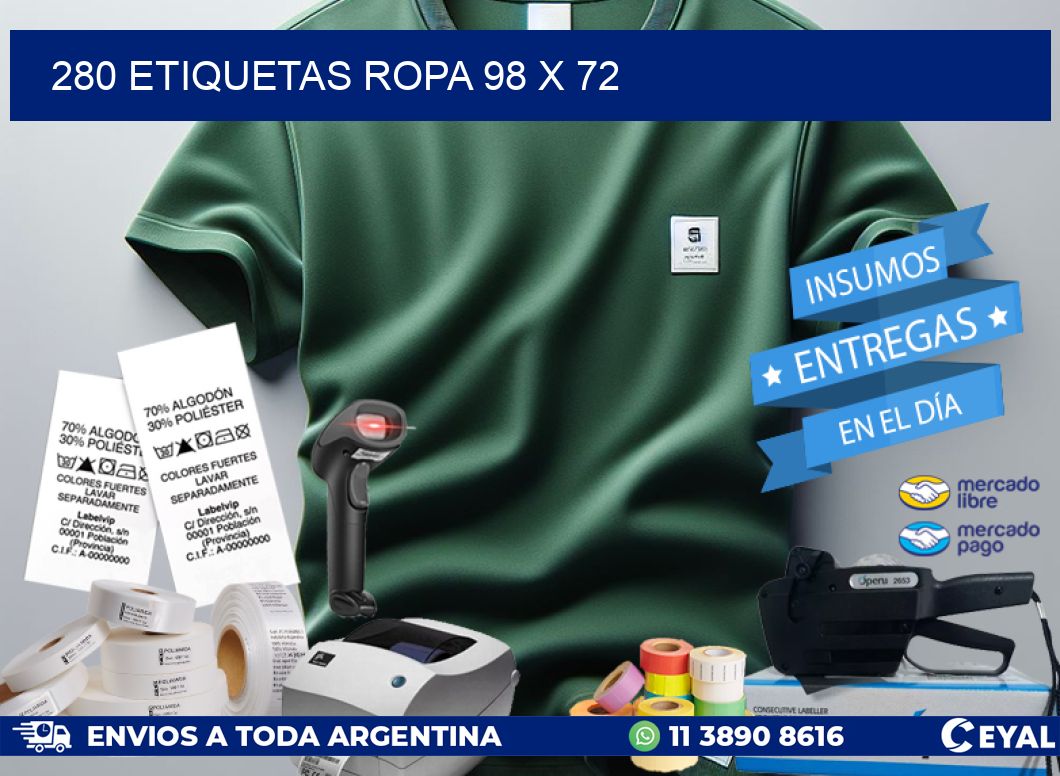 280 ETIQUETAS ROPA 98 x 72