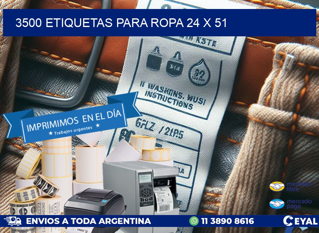 3500 ETIQUETAS PARA ROPA 24 x 51