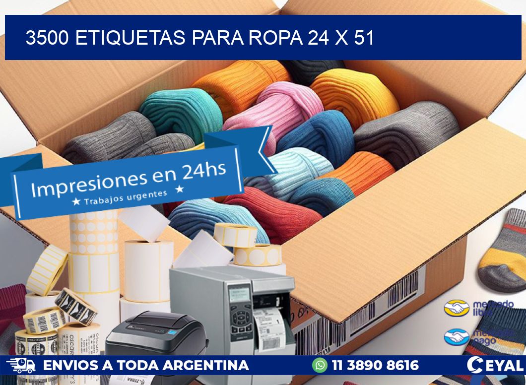 3500 ETIQUETAS PARA ROPA 24 x 51