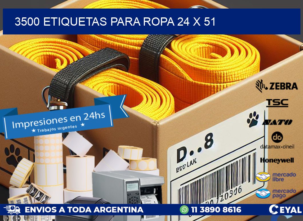 3500 ETIQUETAS PARA ROPA 24 x 51
