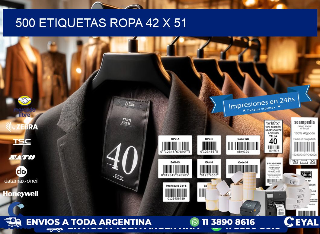 500 ETIQUETAS ROPA 42 x 51