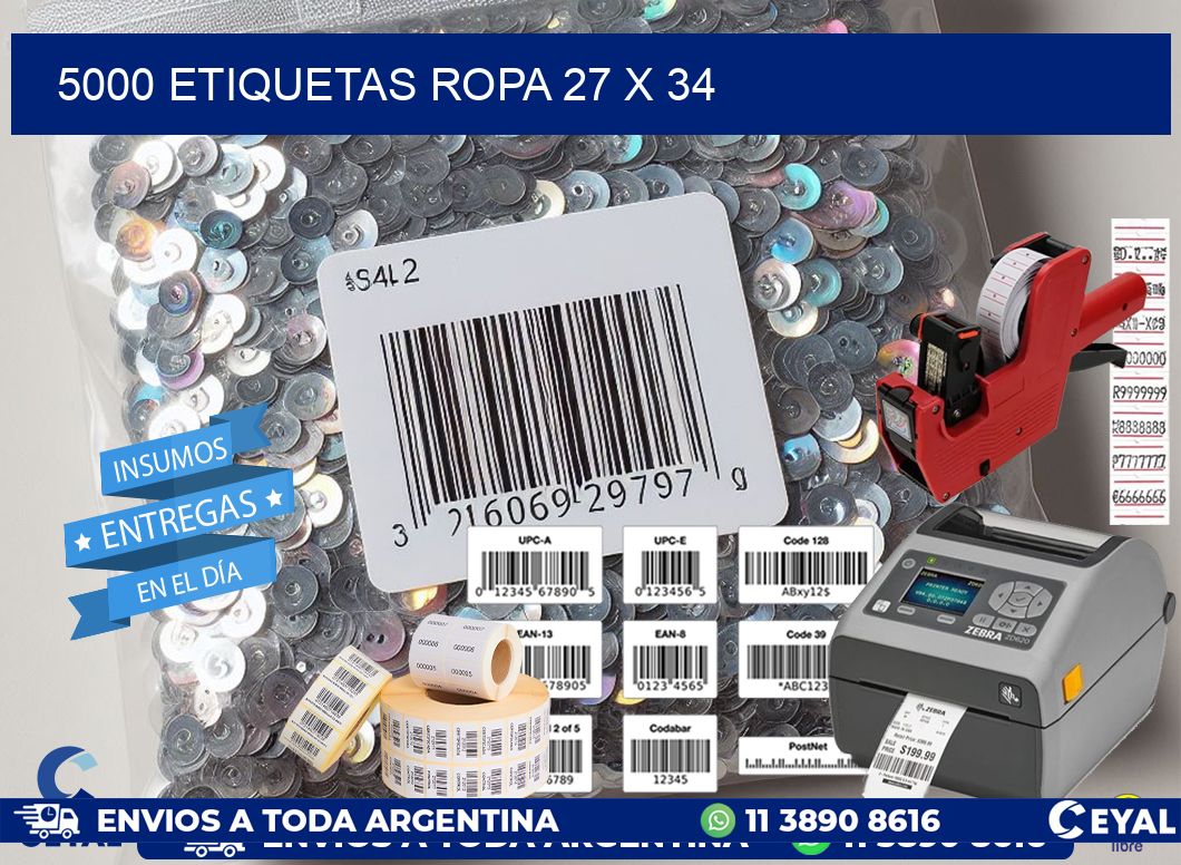 5000 ETIQUETAS ROPA 27 x 34