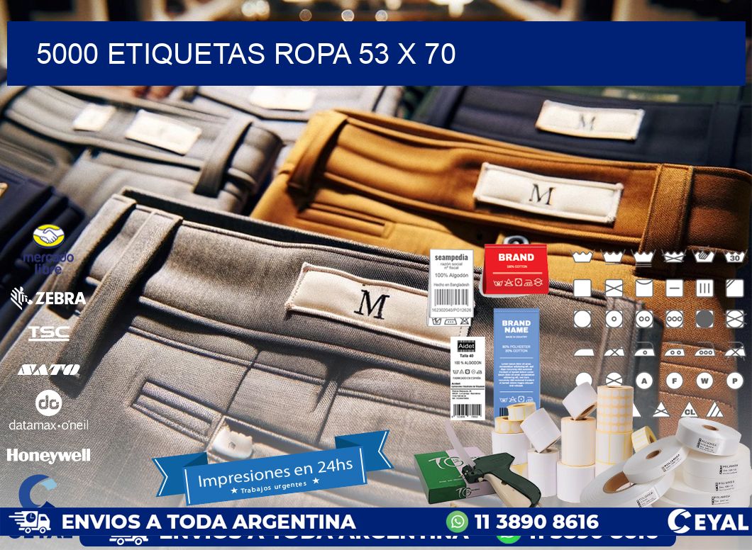 5000 ETIQUETAS ROPA 53 x 70