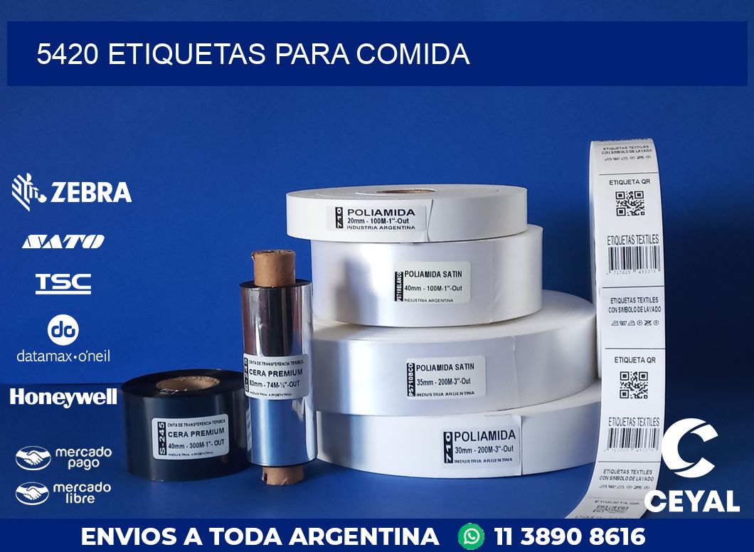 5420 ETIQUETAS PARA COMIDA