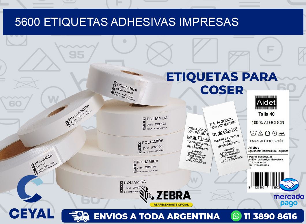 5600 ETIQUETAS ADHESIVAS IMPRESAS
