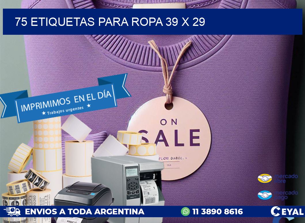75 ETIQUETAS PARA ROPA 39 x 29