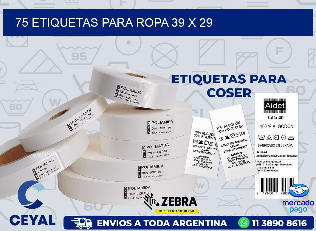 75 ETIQUETAS PARA ROPA 39 x 29