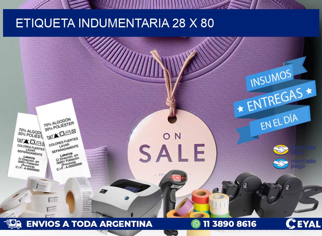 ETIQUETA INDUMENTARIA 28 x 80