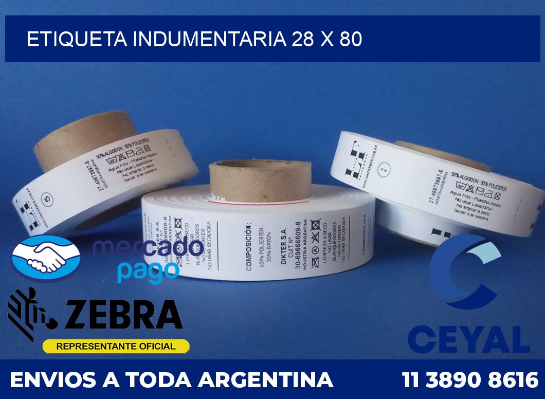 ETIQUETA INDUMENTARIA 28 x 80