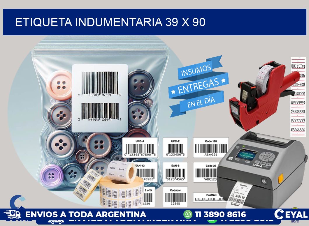 ETIQUETA INDUMENTARIA 39 x 90