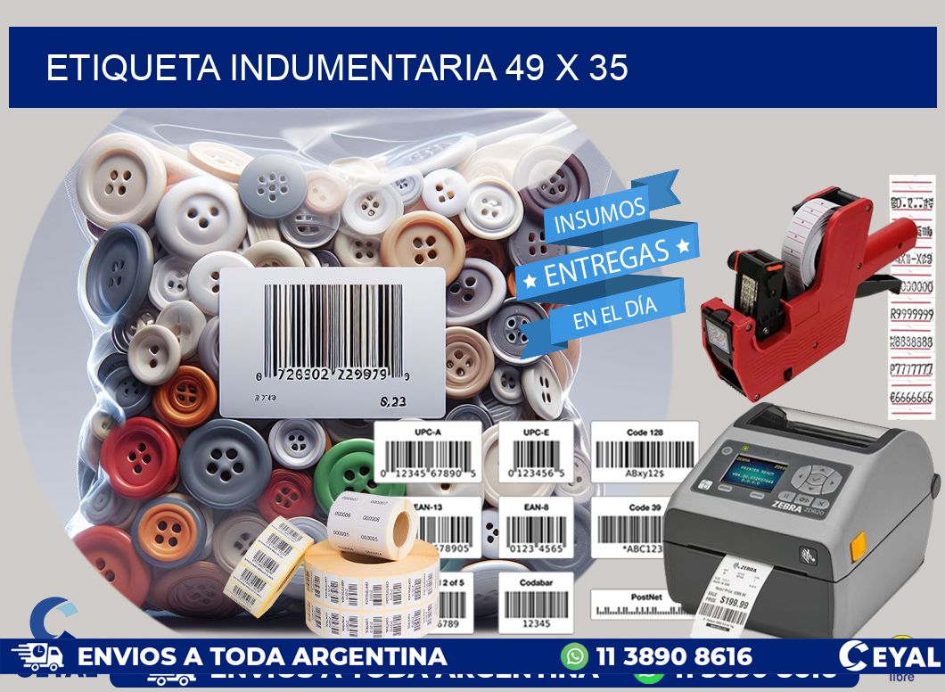 ETIQUETA INDUMENTARIA 49 x 35