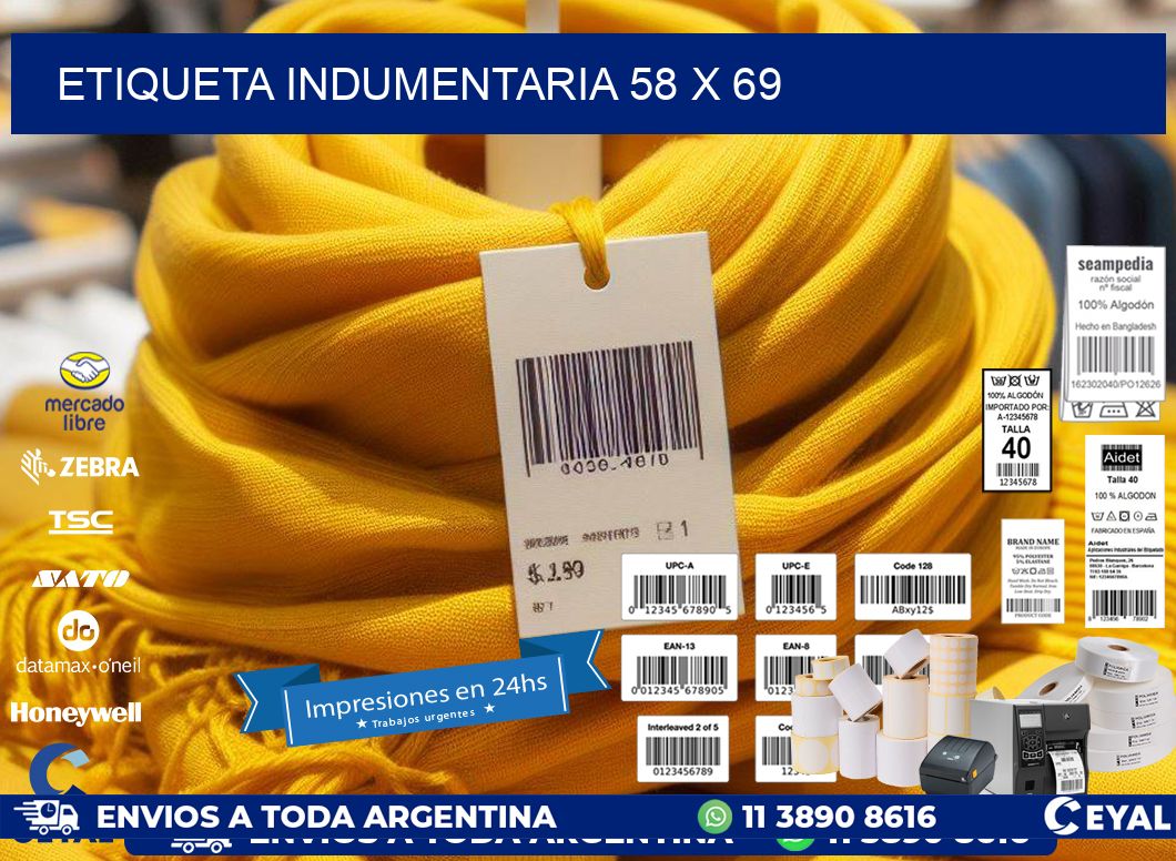 ETIQUETA INDUMENTARIA 58 x 69