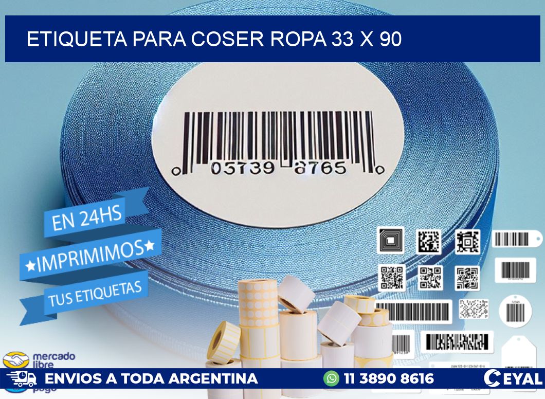 ETIQUETA PARA COSER ROPA 33 x 90
