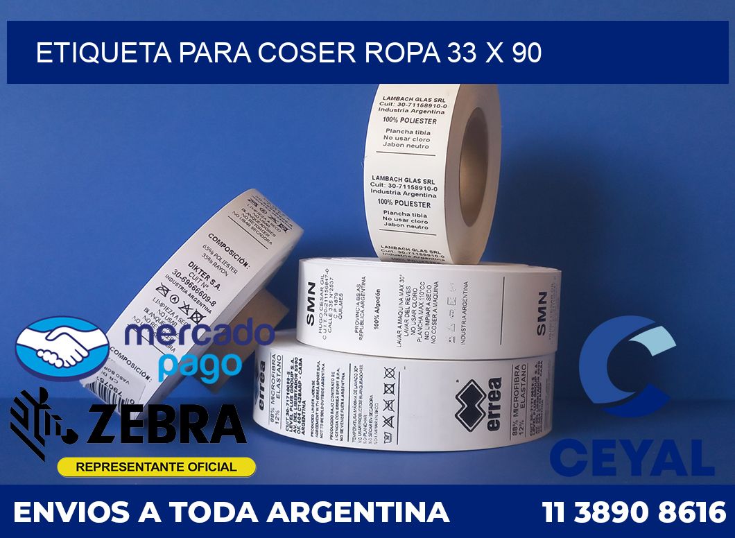 ETIQUETA PARA COSER ROPA 33 x 90