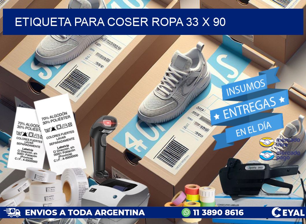 ETIQUETA PARA COSER ROPA 33 x 90