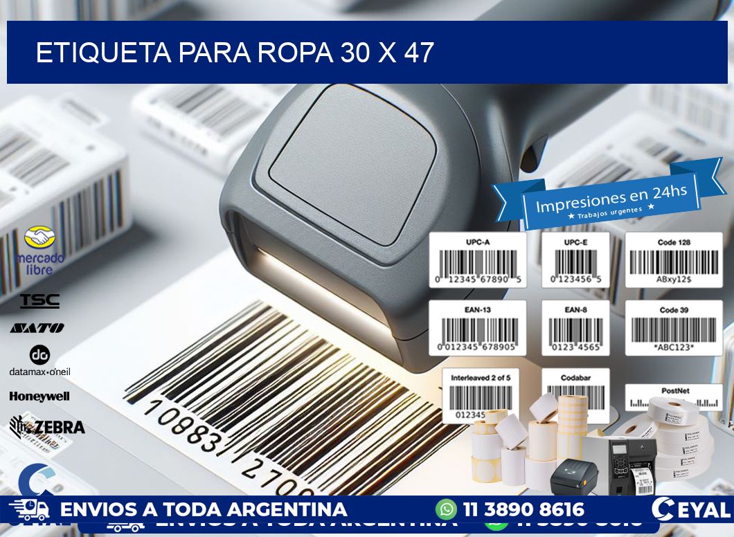 ETIQUETA PARA ROPA 30 x 47